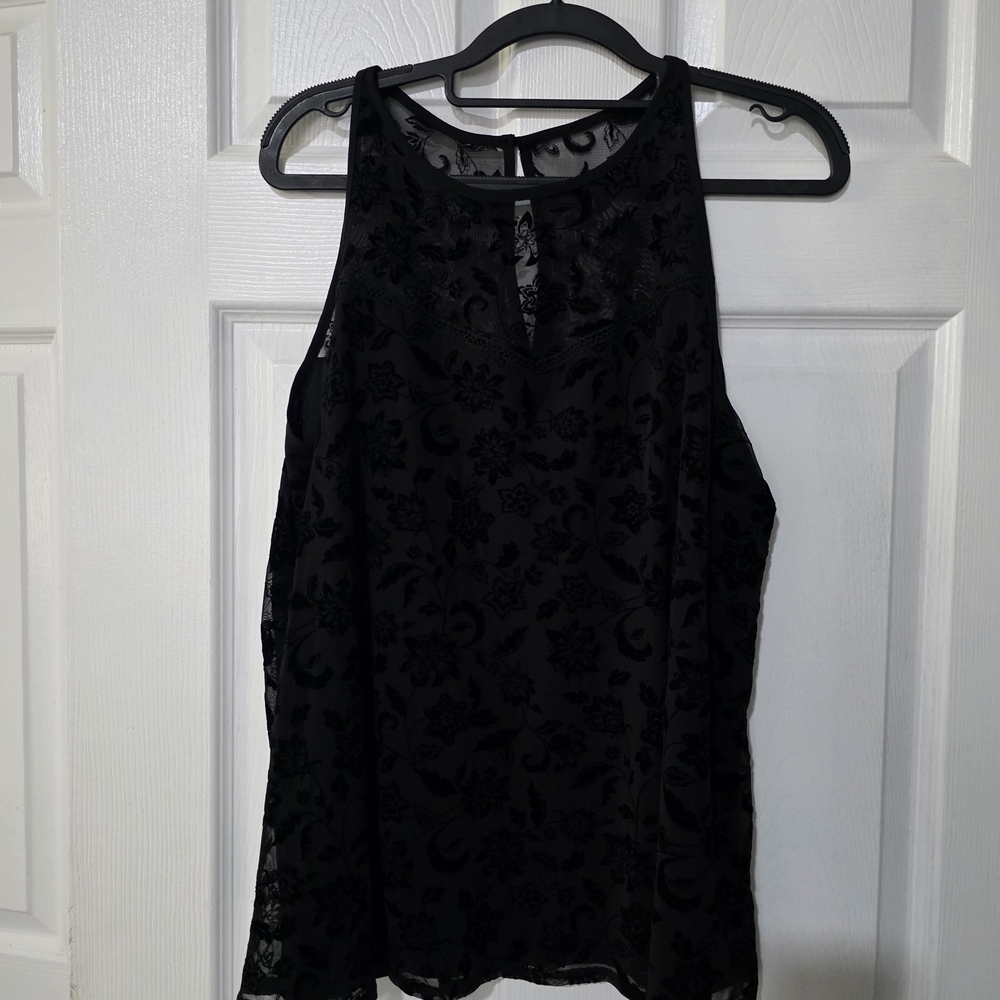 BCX Black Sleeveless Tank Blouse